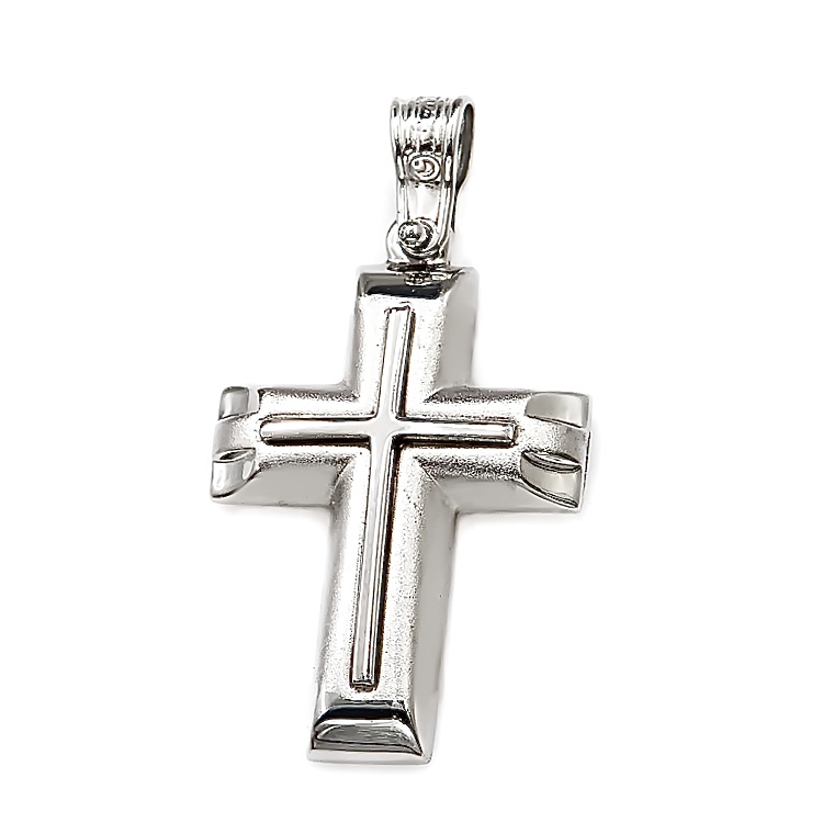 Σταυρός από λευκόχρυσο 14 καρατίων
