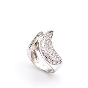 Δαχτυλίδι λευκόχρυσο 14 καρατίων με ζιργκόν