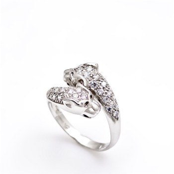 Δαχτυλίδι λευκόχρυσο 18 καρατίων με ζιργκόν