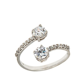 Δαχτυλίδι από λευκόχρυσο 14 καρατίων με Ζιργκόν