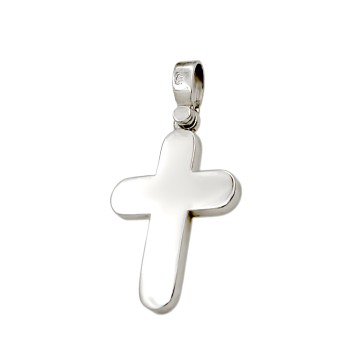 Απλός ανδρικός Σταυρός από λευκόχρυσο 14 καράτια