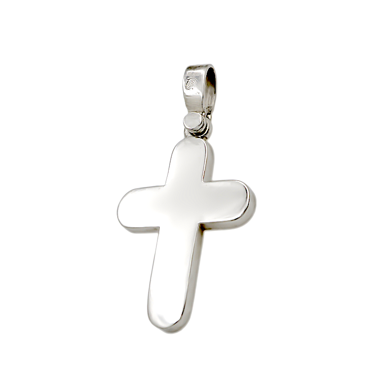 Απλός ανδρικός Σταυρός από λευκόχρυσο 14 καράτια