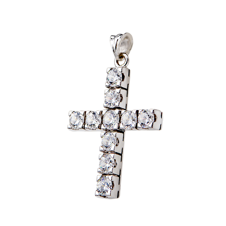 Σταυρός απο λευκόχρυσο 18 καρατίων με Ζιργκόν
