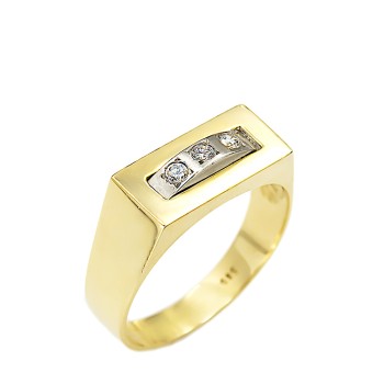 Δαχτυλίδι ανδρικό χρυσό 14ct με Ζιργκόν