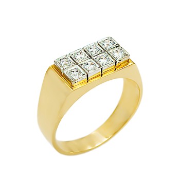 Δαχτυλίδι ανδρικό χρυσό 14Κ με Ζιργκόν