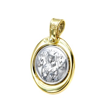 Παναγία φτιαγμένη από χρυσό και λευκόχρυσο 14 Καρατίων