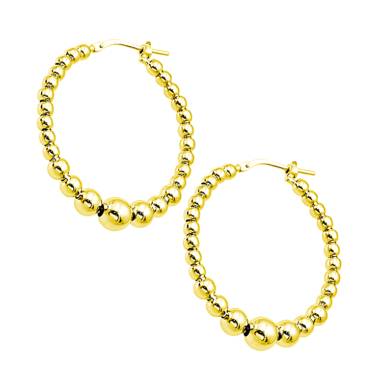 Σκουλαρίκια κρίκοι από Ασήμι 925° με κίτρινη επιμετάλλωση