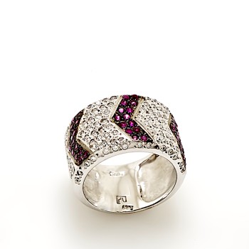 Εντυπωσιακό δαχτυλίδι λευκόχρυσο 14 καρατίων με ζιργκόν