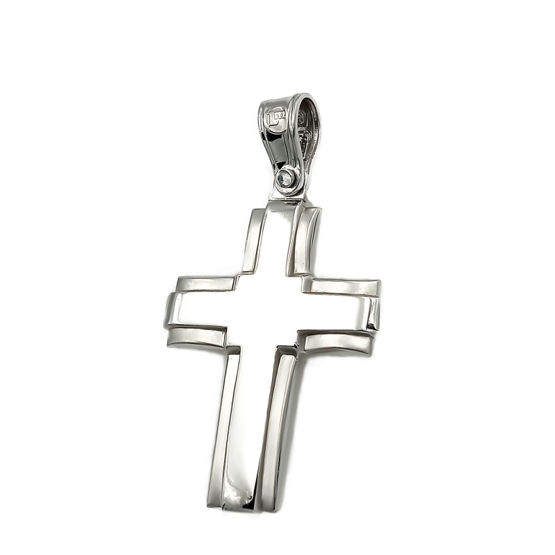 Σταυρός από λευκό χρυσό 14 Καράτια