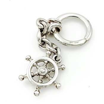 Ασημένια κλειδοθήκη ναυτικό Τιμόνι
