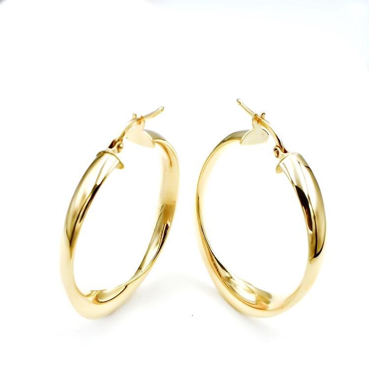 Μοντέρνο ζευγάρι κρίκων από Χρυσό 14 Καρατίων