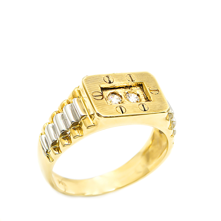 Δαχτυλίδι ανδρικό χρυσό 14ct με Ζιργκόν