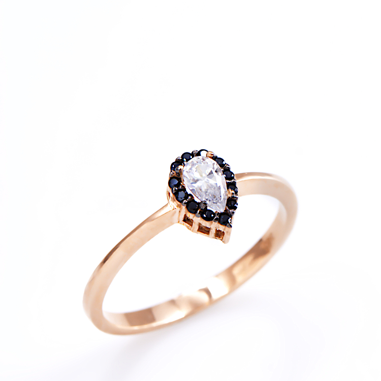 Δαχτυλίδι ροζέτα από ροζ  Χρυσό 14 καρατίων με Ζιργκόν