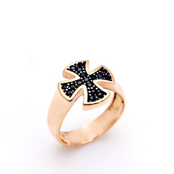 Δαχτυλίδι από ροζ χρυσό 9 καρατίων με ζιργκόν