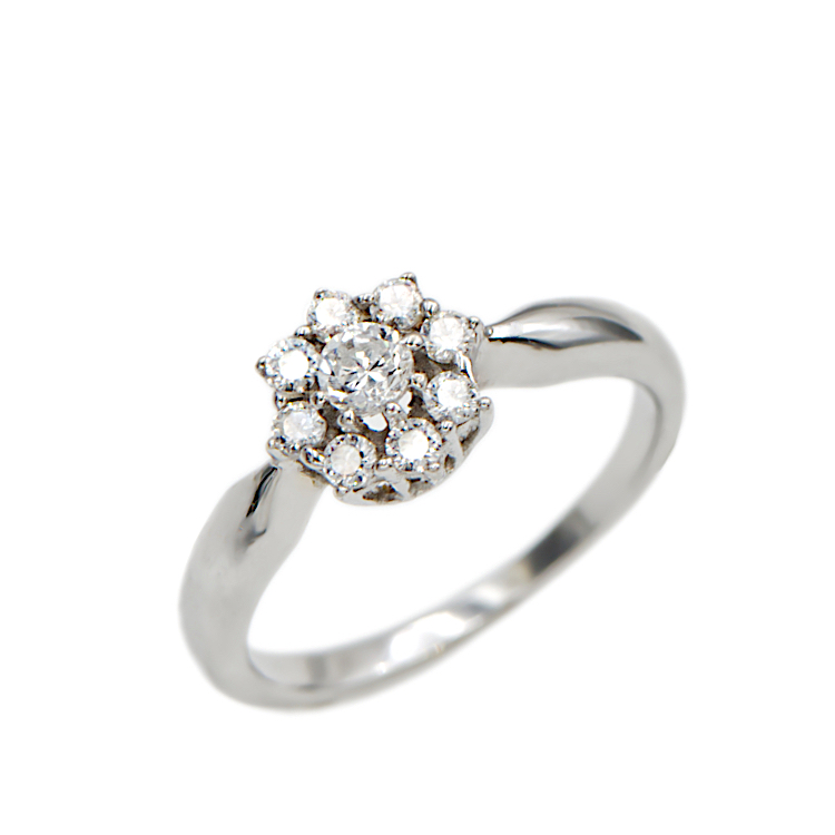 Δαχτυλίδι από λευκό χρυσό 14 Καράτια με ζιργκόν