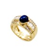 Χρυσό Δαχτυλίδι 14 Καρατίων με ζιργκόν και συνθετικό ζαφείρι