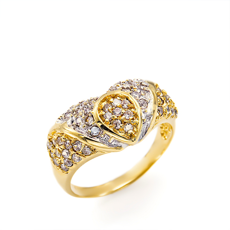 Δαχτυλίδι σε σχήμα Καρδιάς,φτιαγμένο από χρυσό 14 Καρατίων με ζιργκόν Cubic