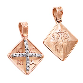  Κωνσταντινάτο από ροζ και λευκό Χρυσό 9 Καρατίων