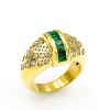 Χρυσό Δαχτυλίδι 18 Καρατίων με Μπριγιάν και Σμαράγδια Κολομβίας
