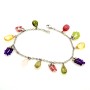 Βραχιόλι από λευκόχρυσο 14 καράτια με γνήσια Τοπάζ,Τουρμαλίνες και αμέθυστο