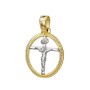 Μενταγιόν με τον Εσταυρομένο από κίτρινο και λευκό Χρυσό 14 Καρατίων