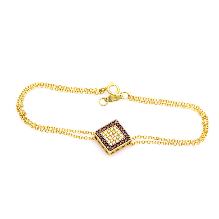 Μοντέρνο βραχιόλι από Χρυσό 14 καράτια με ζιργκόν