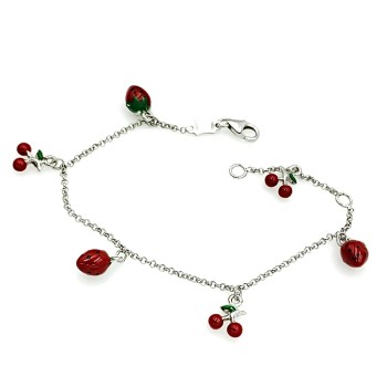 Παιδικό βραχιόλι από λευκόχρυσο 14 καρατίων με σμάλτο 