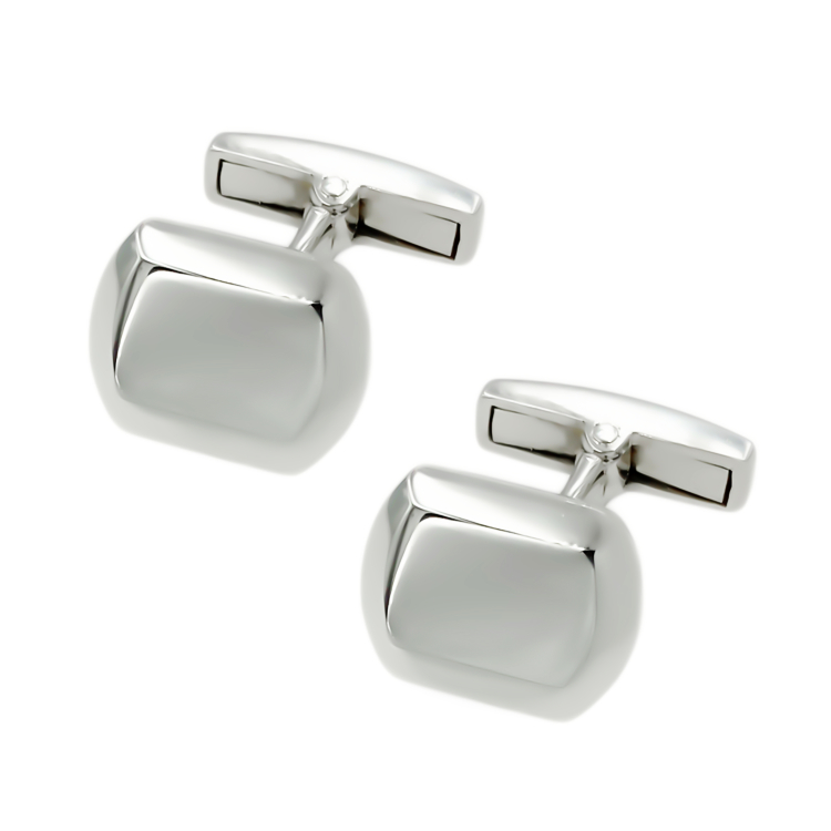 Μανικετόκουμπα από μασίφ λευκόχρυσο 18 Καράτια