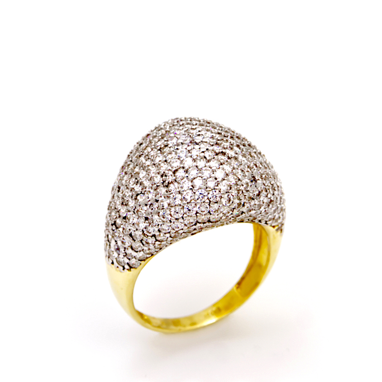 Δαχτυλίδι από λευκό  καί κίτρινο χρυσό 14 Καρατίων με Ζιργκόν 