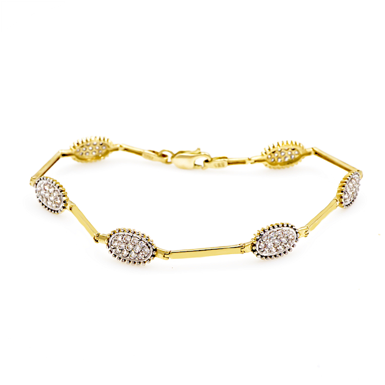 Βραχιόλι από χρυσό 14 καράτια με ζιργκόν