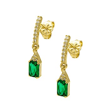  Κρεμαστά σκουλαρίκια φτιαγμένα από χρυσό 14 Καρατίων με ζιργκόν