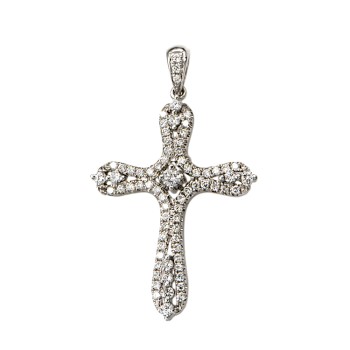 Σταυρός από λευκόχρυσο 18 καρατίων με μπριγίαν