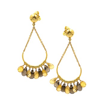  Κρεμαστά σκουλαρίκια φτιαγμένα από χρυσό 18 Καρατίων με Τοπάζ