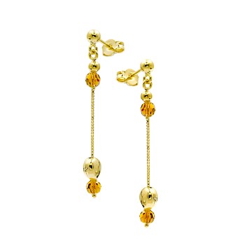  Κρεμαστά σκουλαρίκια φτιαγμένα από χρυσό 18 Καρατίων με Τοπάζ