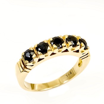 Γυναικείο δαχτυλίδι σειρέ από Χρυσό 14ct και ζαφείρια