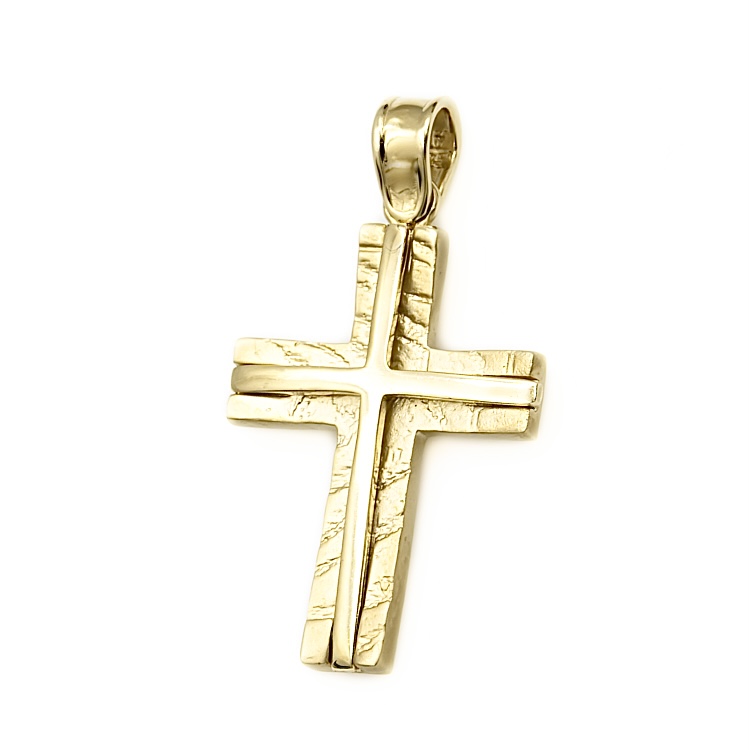 Ανδρικός βαπτιστικός σταυρός φτιαγμένος από χρυσό 14ct