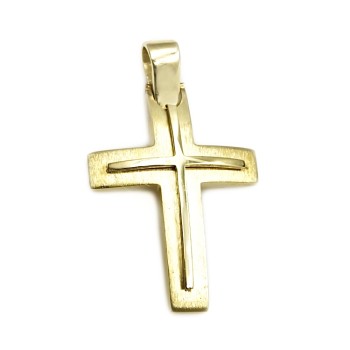 Ανδρικός βαπτιστικός σταυρός φτιαγμένος από χρυσό 14ct