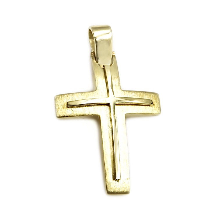 Ανδρικός βαπτιστικός σταυρός φτιαγμένος από χρυσό 14ct