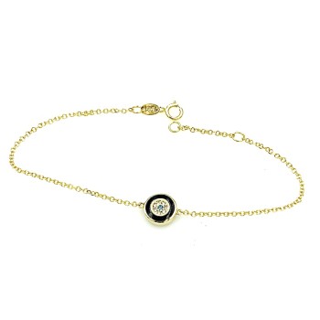 Βραχιόλι δύο όψεων με μάτι από χρυσό 14 καρατίων