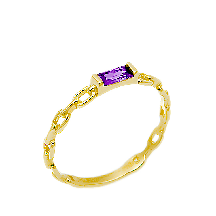 Δαχτυλίδι από χρυσό 14 Καράτια με ζιργκόν.