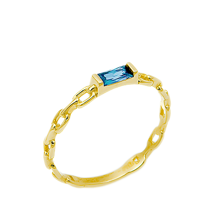 Δαχτυλίδι από χρυσό 14 Καράτια με ζιργκόν.