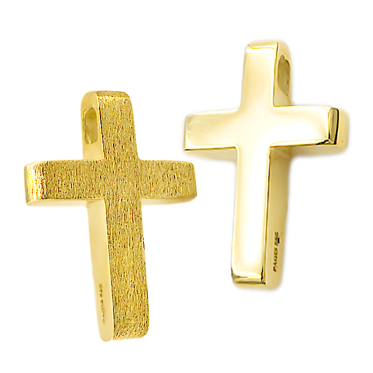  Εντυπωσιακός μοντέρνος  Σταυρός δύο όψεων από χρυσό 14 Καρατίων 