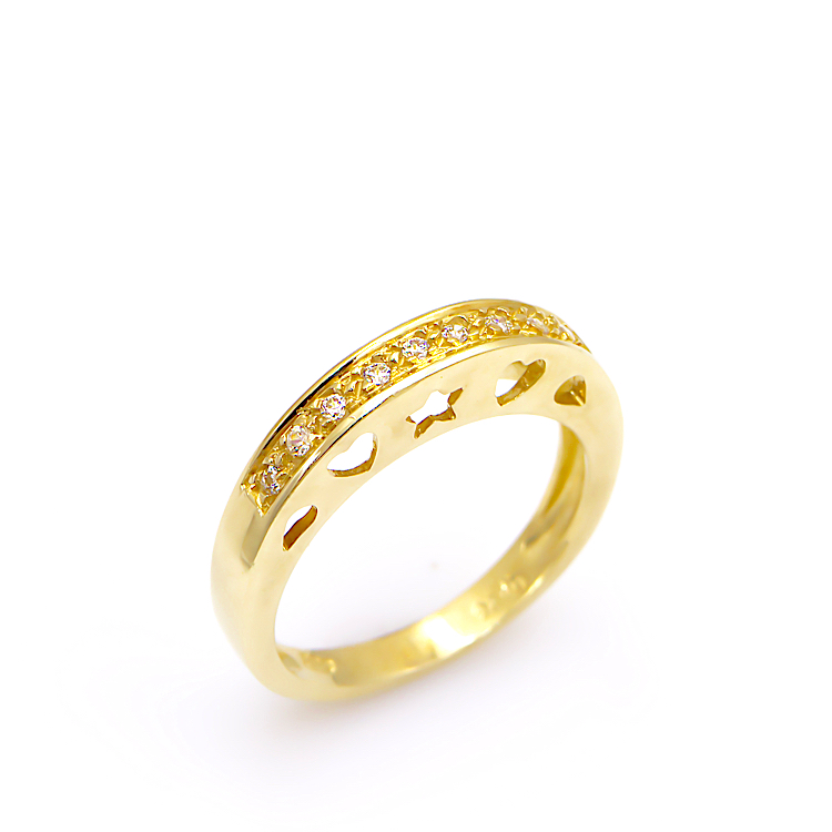 Μοντέρνο σειρέ δαχτυλίδι από χρυσό 14 Καράτια με ζιργκόν.