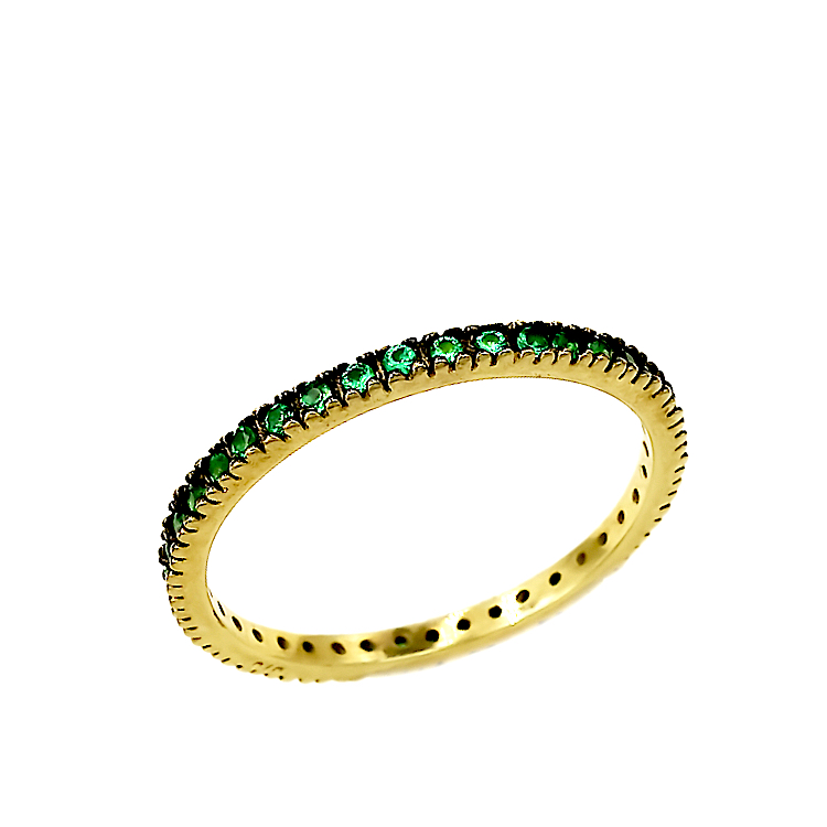 Ολόπετρο δαχτυλίδι από χρυσό 9 Καράτια με ζιργκόν.