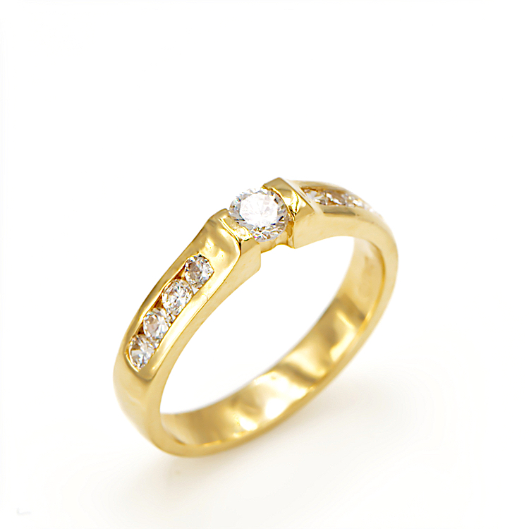 Δαχτυλίδι χρυσό 14 Καρατίων με ζιργκόν Cubic