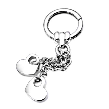 Ασημένια κλειδοθήκη με καρδιές
