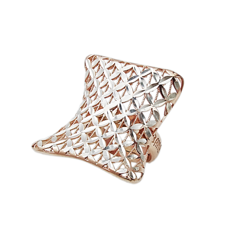 Δαχτυλίδι ασημένιο 925º με ροζ χρύσωμα 