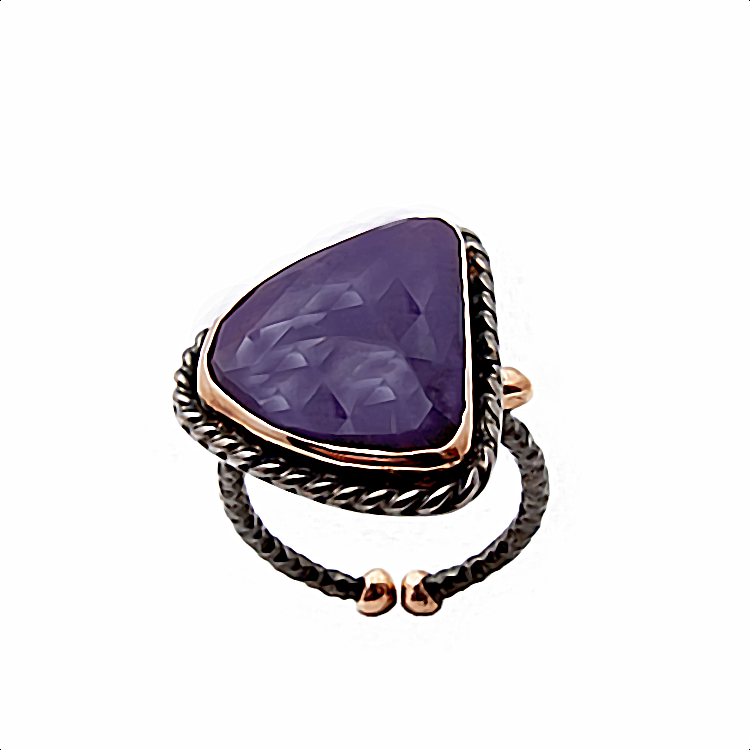 Ασημένιο Δαχτυλίδι με γνήσιο Αμέθυστο 