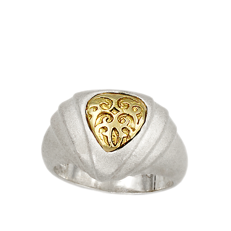 Δαχτυλίδι από σαγρέ ασήμι 925° και Χρυσό 18 καρατίων