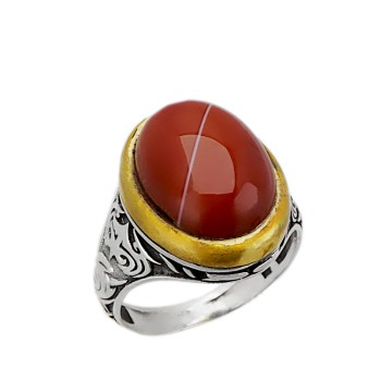 Δαχτυλίδι από ασήμι 925° με Αχάτη